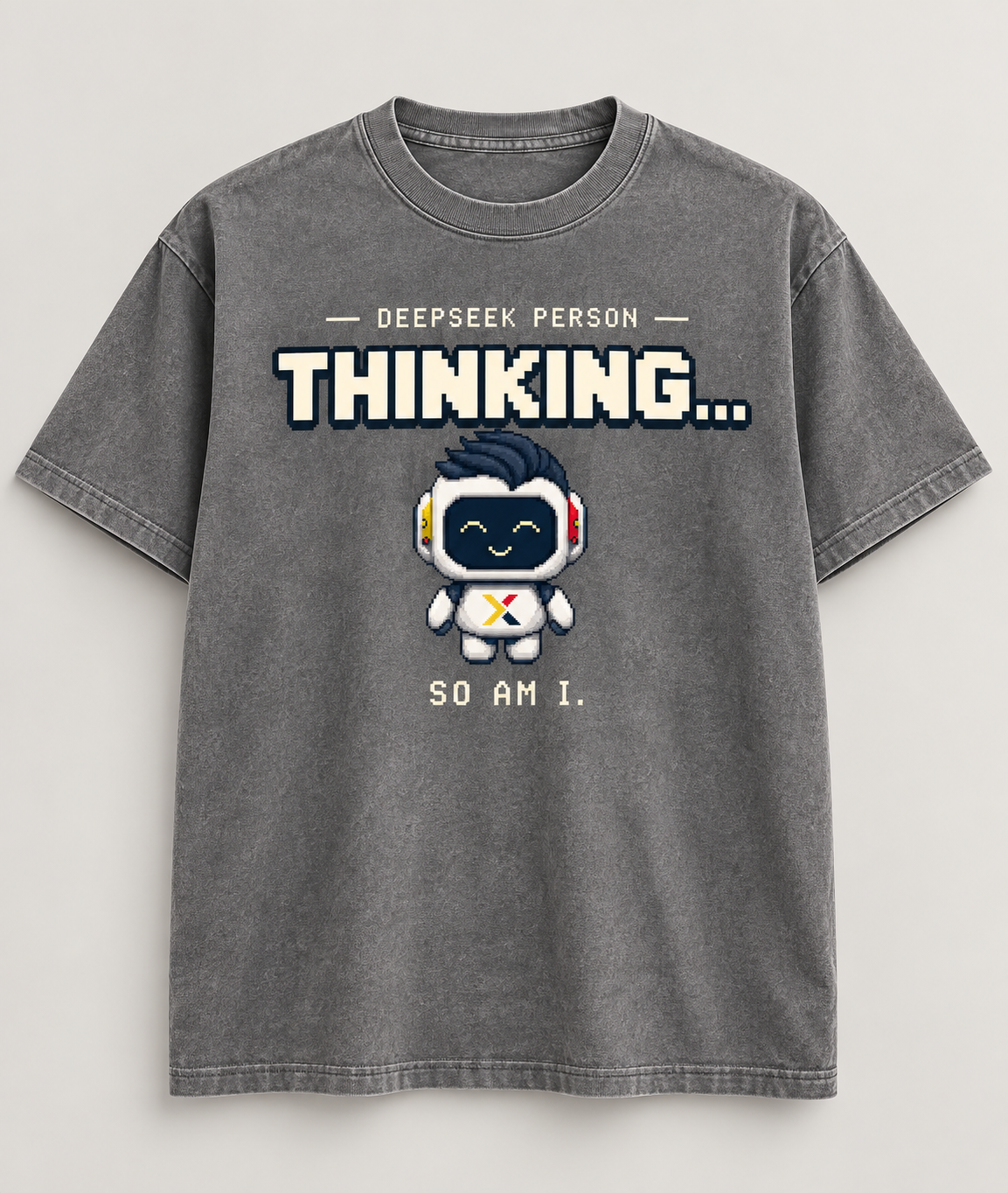 DeepSeek — Still Thinking in stone gray, concept product image
