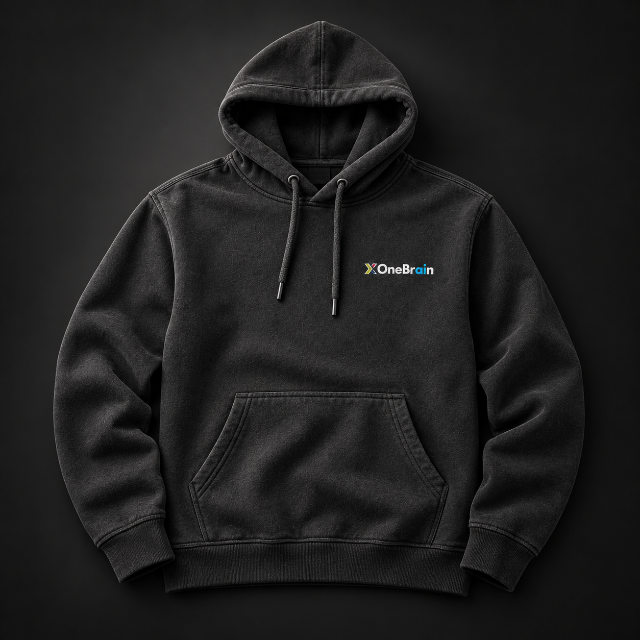 The Offscreen Hoodie in charcoal, concept product image